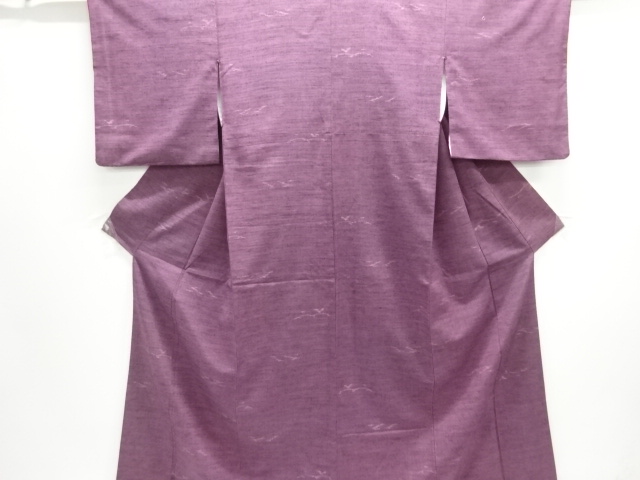 アンティーク　抽象模様織り出し手織り紬着物